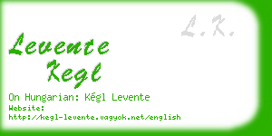 levente kegl business card
